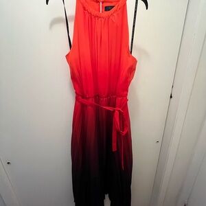 Elegant Red/Orange Ombre Dress